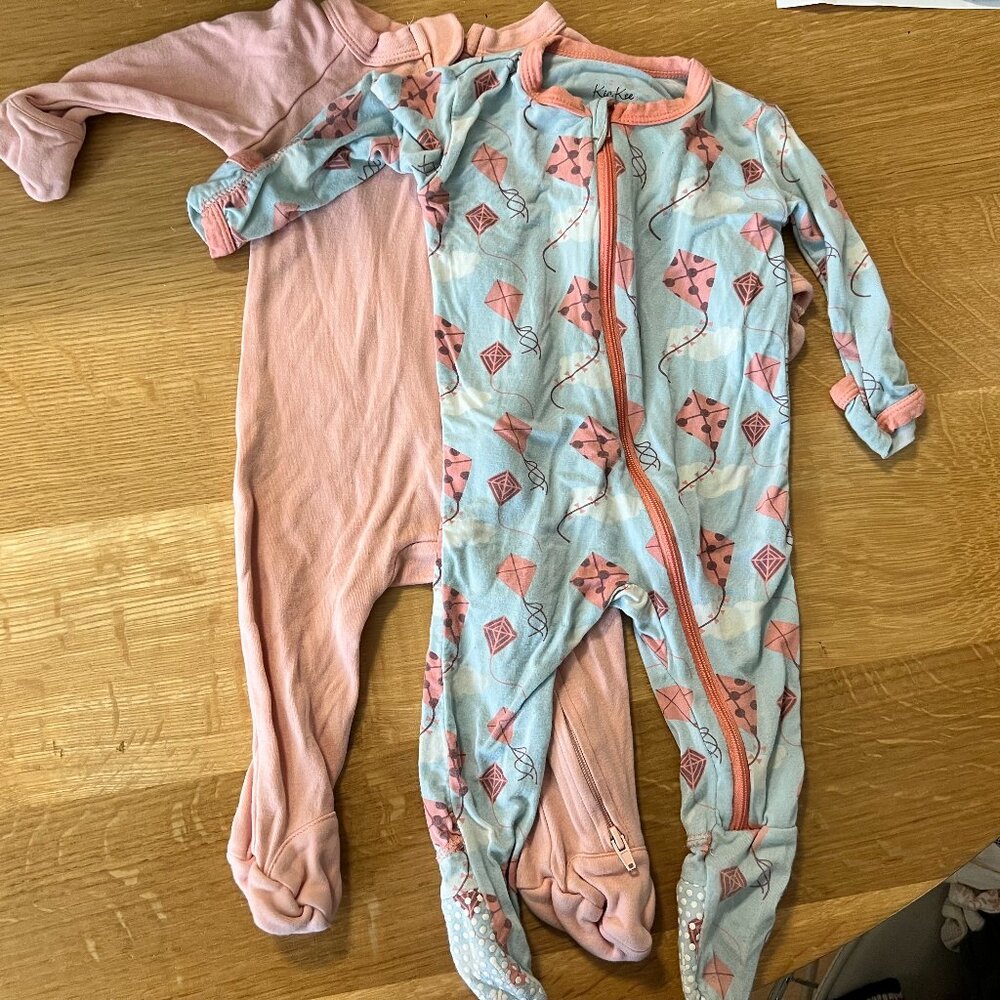 Goumi & Kic Kee Infant Organic Cotton Bamboo Footie Pajamas Sz 3-6 Months